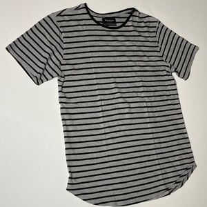 PacSun Black and Gray Striped Tee